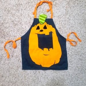 Like NEW Fun Embroidered Kid's Pumpkin Apron Halloween